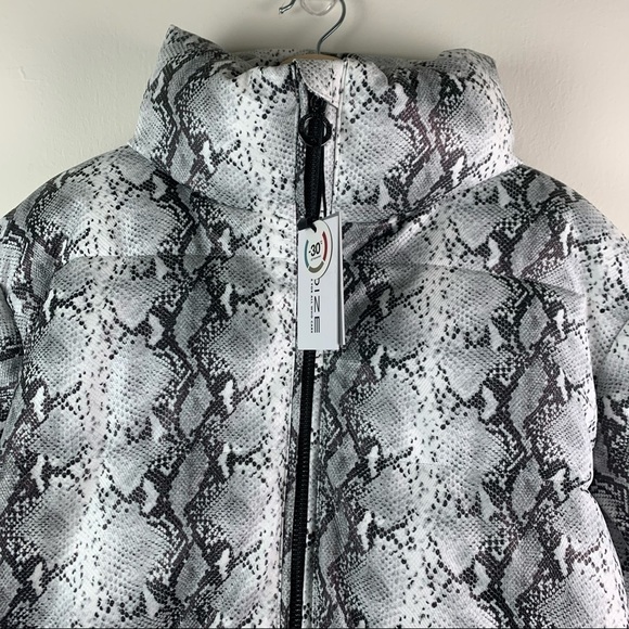 NOIZE Jozy Snake Print Vegan Faux Leather Puffer Jacket 1X NWT - Picture 5 of 14